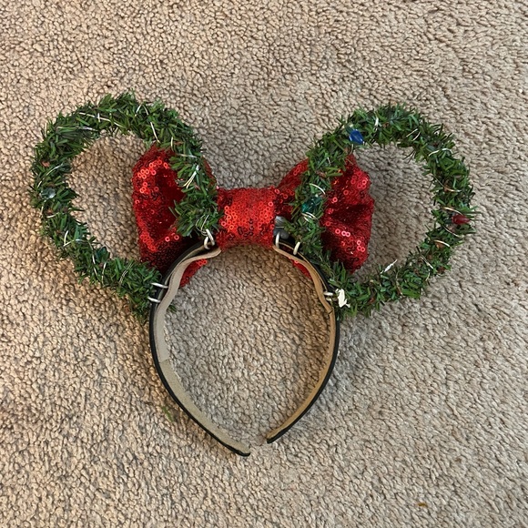 Disney Mickey Holiday Christmas Ears Headband Minnie Mouse Light Up ears - Picture 4 of 5